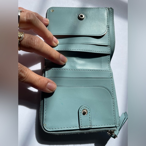 Kate Spade Cameron Small L-zip Bifold Wallet Blue Dawn Leather - Picture 10 of 16